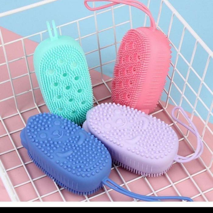 silikon bubble bath sikat mandi silikon busa foam spons shower puff