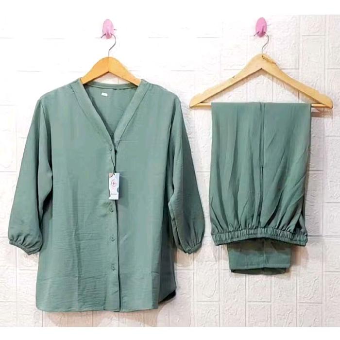 BIG SALE ONE SET WANITA CRINGKEL ANDIN/SETELAN WANITA VIRAL/SETELAN TERLARIS MASAKINI