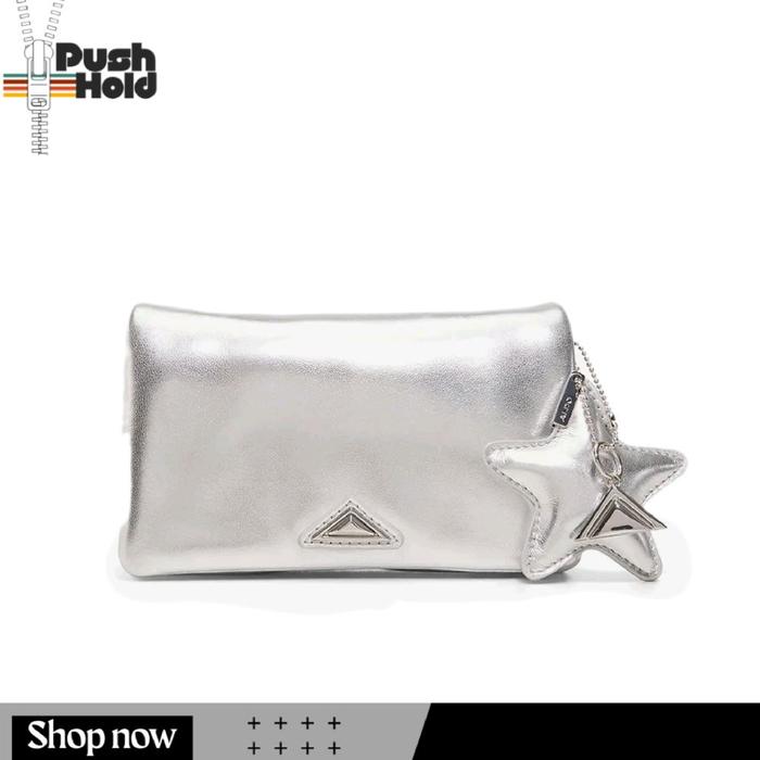 ALDO Crossbody Bag Lollybag Wanita Tas Selempang Bahu Original Silver dengan Aksen Bintang dan Desai
