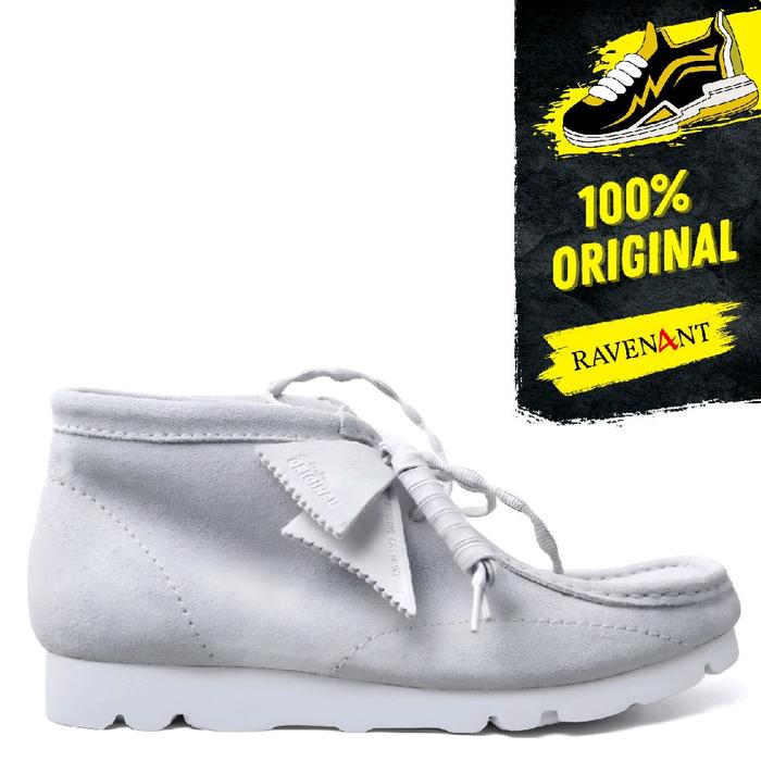 CLARKS x PAF Wallabee Boot Grey Blue ORIGINAL - Sepatu Boot Sneakers Pria