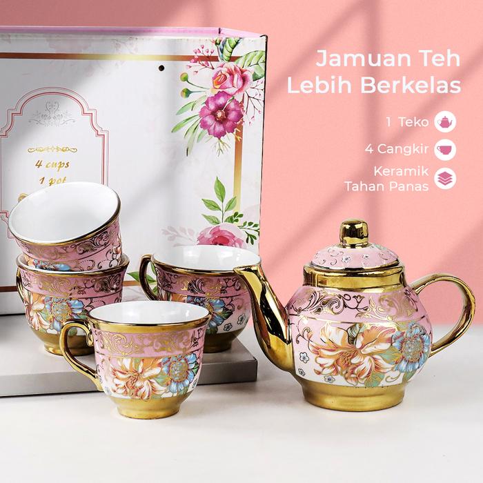 Grand Mall - Set Teko Keramik | Coffee Tea Cup Set | European Style Teapot