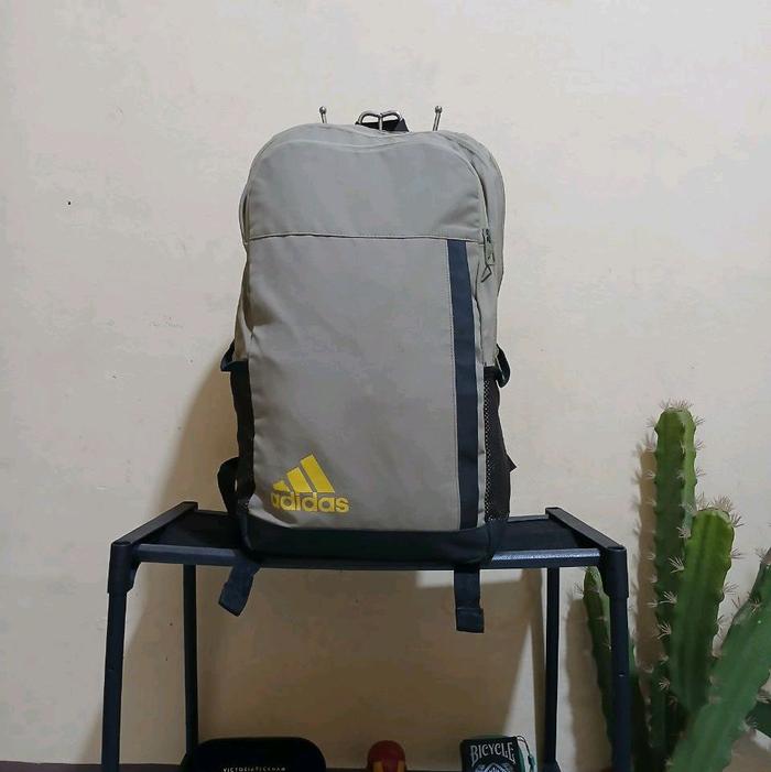 Adidas Essentials Printing Small Logo Large Capacity Beige Backpack Original