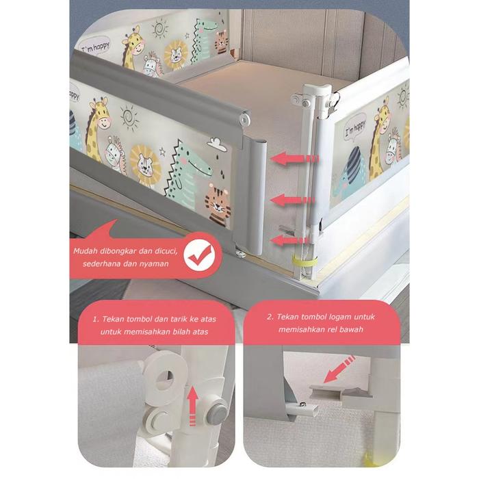 TERLARIS NIVICO BEBE Pagar Kasur Pengaman Bayi Bed Rail Bedrail Pagar Pengaman Bayi Pagar Bayi Berma