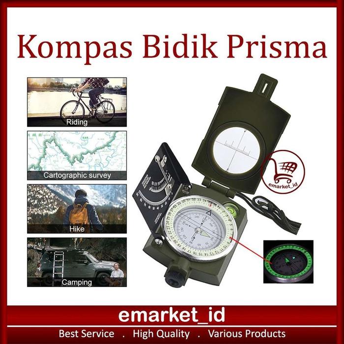 Kompas Bidik Prisma AG74 / Compas Lensatic Army / Compass Camping Pramuka Navigasi Darat Outdoor Mil