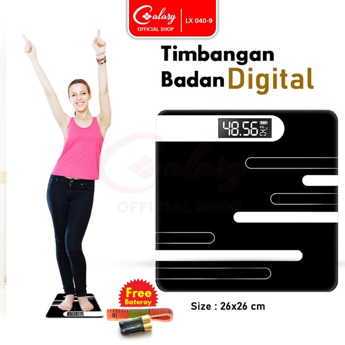 SPEEDS Timbangan Badan Digital 30x30cm 180kg Scale Kaca Berat Mini Max Original 040-9