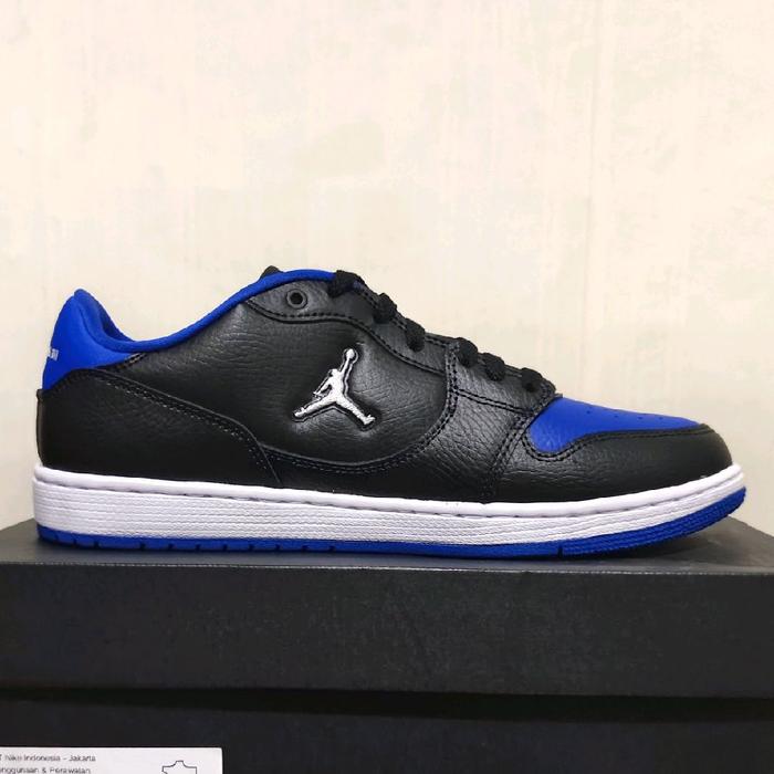 Jordan Sepatu Court Connect Low IQ5698 002 Warna Hitam-Biru untuk Pria dan Wanita Shoes Casual Moder