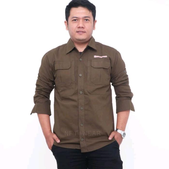 NFT_WEAR19- Kemeja pria terbaru discoverone kemeja keren berkualitas hitam navy cream Distro Katun C