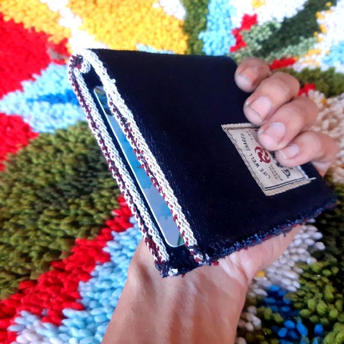 dompet denim selvadge 17oz red selvadge weft red