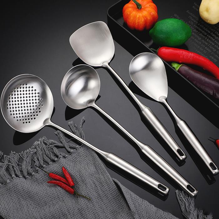 304 Stainless Steel Long Handle Wok Spatula Shovel Spoon Cooking Kitchen Tools Wok Ladle Skimmer Spo