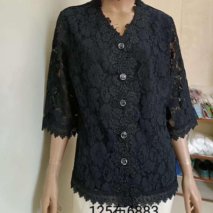 CZ Atasan brokat halus kancing depan Blus brokat import super lembut Baju Wanita