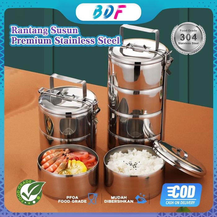 【COD】 BDF 14cm Dressing Drum Tromol Sterilisasi Stainles Rantang Stainless Susun Catering Katering T