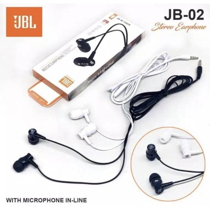 Headset JB02 Hf JB-02 Pure Bass Sound Mic Musik Handsfree Hp telinga