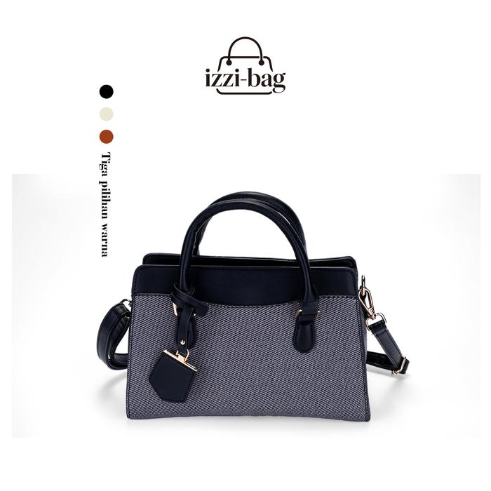 Izzi-bag Tas Selempang & Bahu Wanita Korean Style Tas Tangan Canvas PU Adjustable dengan Tiga Piliha