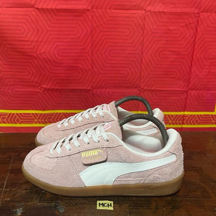 Sepatu second branded puma palermo pink white size 39