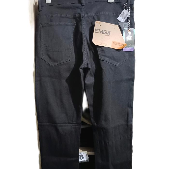 Emba Jeans Original Hitam Slimfit Lembut Nyaman