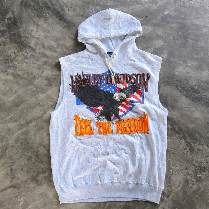 Murah! Hoodie Vest Harley Davidson Big Logo Official size L no moge bmw gs ducati triumph touring ro