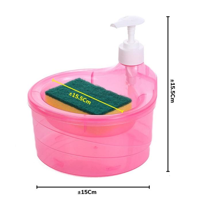 DISPENSER SABUN CUCI PIRING 2IN1 BULAT/ TEMPAT SABUN CUCI PIRING BENTUK BULAT/ TEMPAT SABUN MULTIFUN