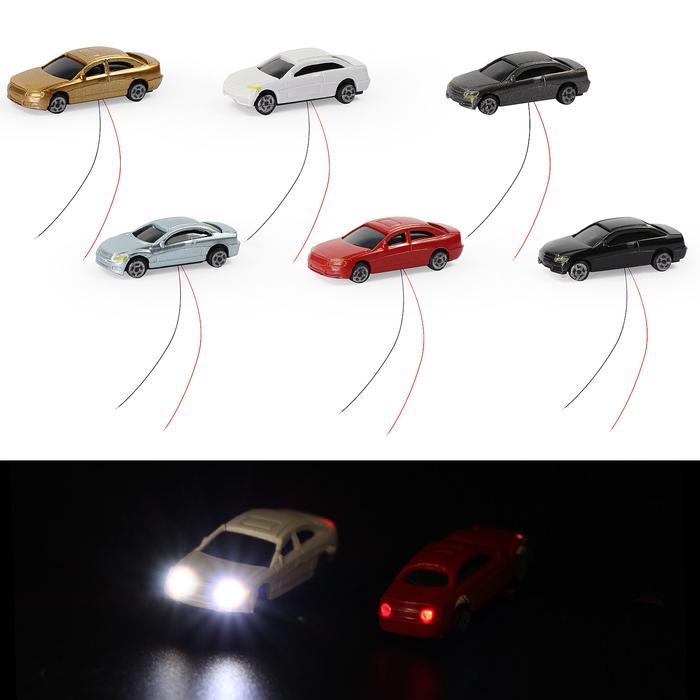 Evemodel 8pcs Z Scale 1:200 Head Rear Lighted Model Cars Model Layout 12V EC200