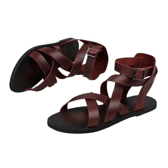 Sandal Kulit Gladiator Pria Wanita - Sandal
