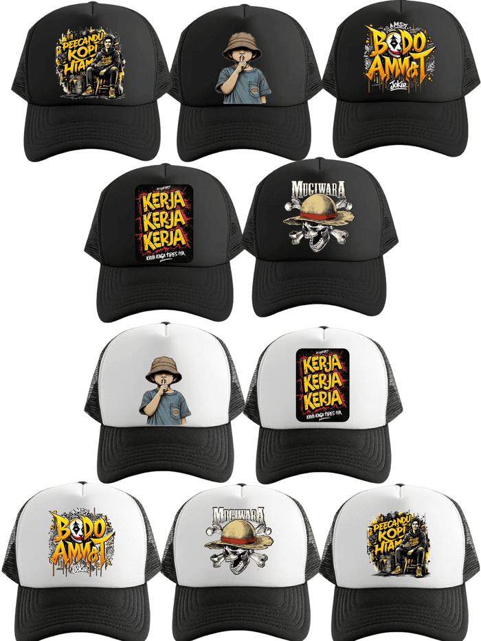 COD ChromeHeartsHollywoodUsa Topi Jaring Trucker Hat Best Seller Sablon Bahan Lotto Laminated Sponge