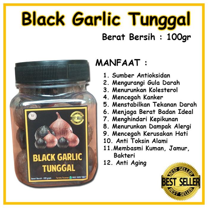 HERBAL Black Garlic Tunggal PREMIUM (BUKAN BAWANG KATING)  Bawang Putih Hitam tunggal MURAH 100 gram