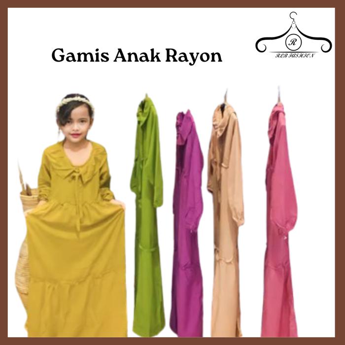 Gamis Anak Perempuan 4 Sampai 5 Premium Rayon Twill Terbaru 2024 Putih Motif Bunga 13Tahun Merah Mus