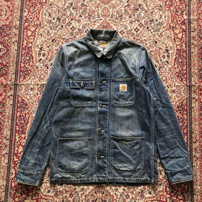 Jaket Carhartt michigan coat denim washed jacket Vintage Carhartt WIP j121