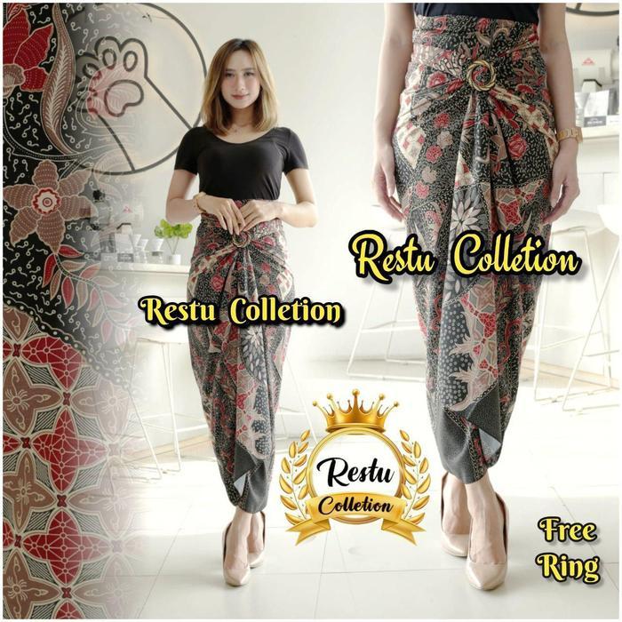 Rok Lilit Warp Skirt Serut Songket Jumputan Batik Panjang Wanita Bawahan Kebaya Kondangan Nikahan Wi