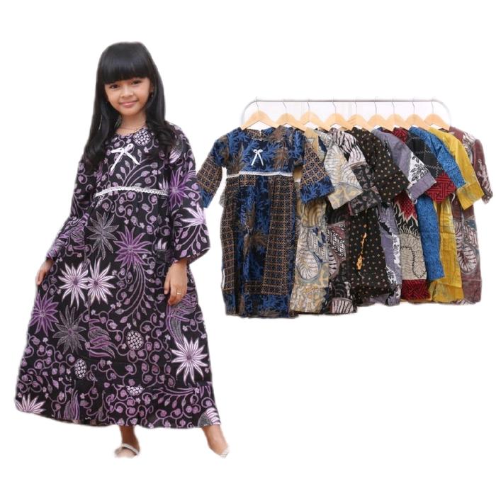 gamis batik anak perempuan,gamis anak modern,baju ngaji,baju tpq