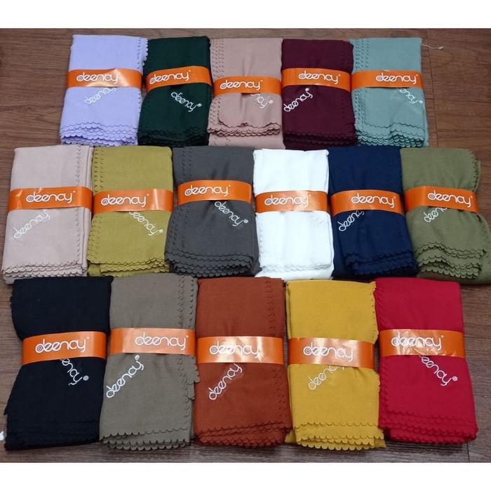 DEENAY LIZA HIJAB SEGIEMPAT POLOS BORDIR LASERCUT VOAL ULTRAFINE SQUARE HIJAB ORIGINAL