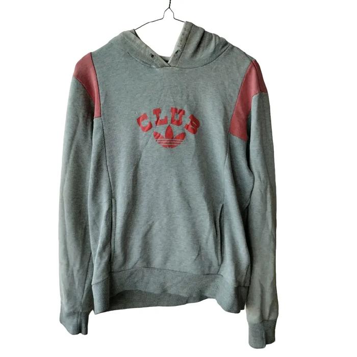 Vintage Y2K adidas Club Gray Hoodie Original Pria Sweater Unisex Wanita Fleece Oversize Distro Zippe