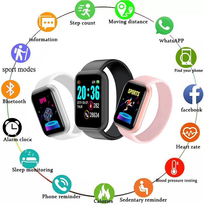 Y68 Smart Bracelet D20 Heart Rate Smart Bracelet Blood Pressure