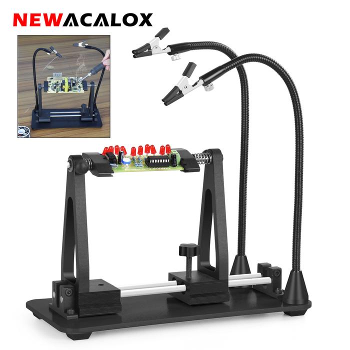 Terlaris, NEWACALOX 360° Adjustable PCB Holder with 2Pcs Magnetic