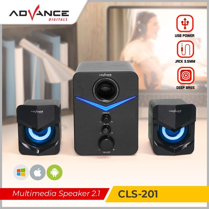 【Bisa Dikirim Hari Ini】Advance Speaker USB Multimedia Aktif 2.1 Stereo Music Box Sub Woofer Karaoke 