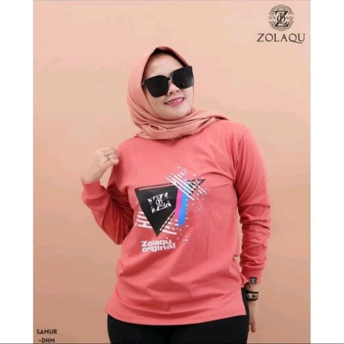 (E02) Kaos wanita remaja kekinian terbaru outfit kaos zolaqu lengan panjang