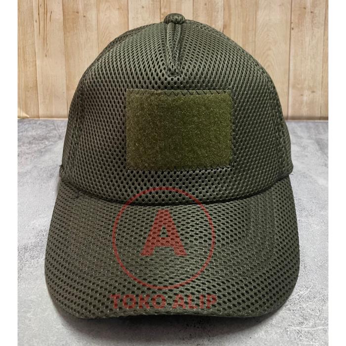 Topi Jaring Hijau Tni Velcro - Topi Velcro - Topi Jaring - Topi Tni Ad