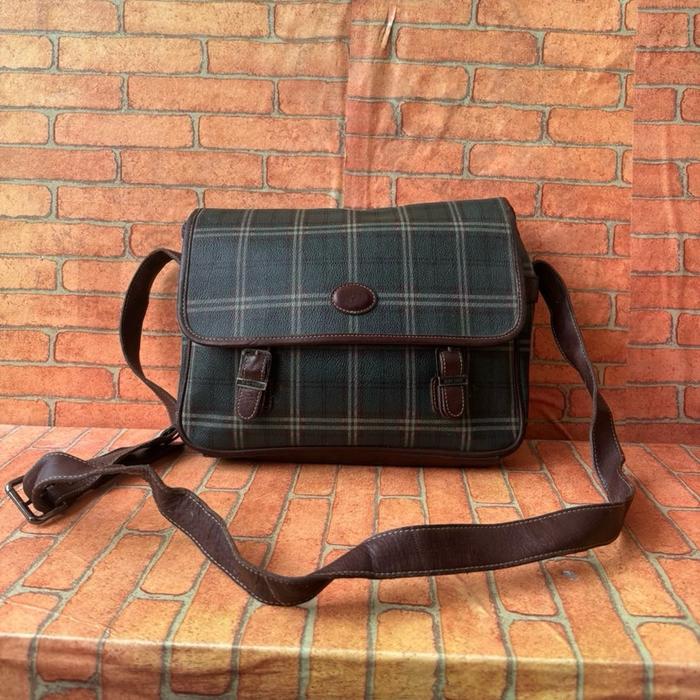 TAS SELEMPANG PRIA WANITA BEANPOLE KOTAK HIJAU KULIT ASLI SECOND BRANDED / TAS SLING PRIA BEANPOLE S