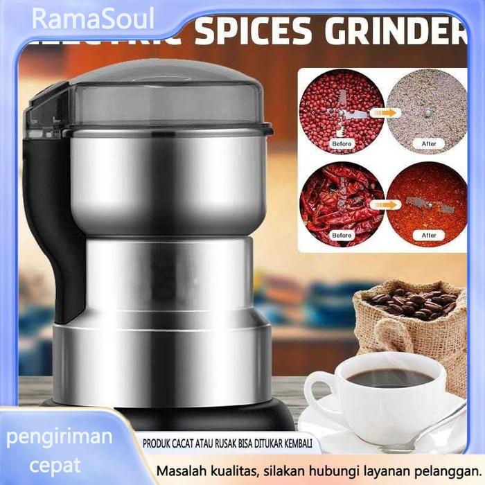 Mesin penggiling biji-bijian multifungsi/tepung Penggiling kopi 400g Grinder Herbal Biji Kacang Obat