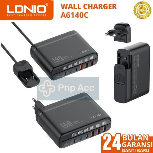 LDNIO A6140C Desktop Charger LED Display GaN 6 Ports 140W Fast Charger