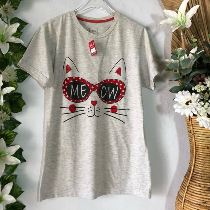 Kaos T Zone Abu Cat size M-L
