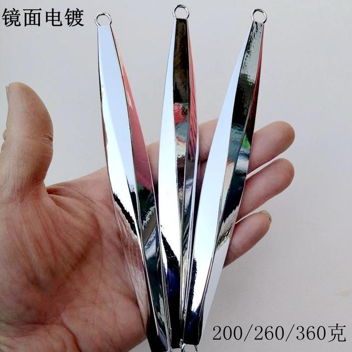 Deep Sea Slow Shake Mirror Electroplated Iron Plate Road Ya Fake Bait Night Light Sea Fishing Gold G