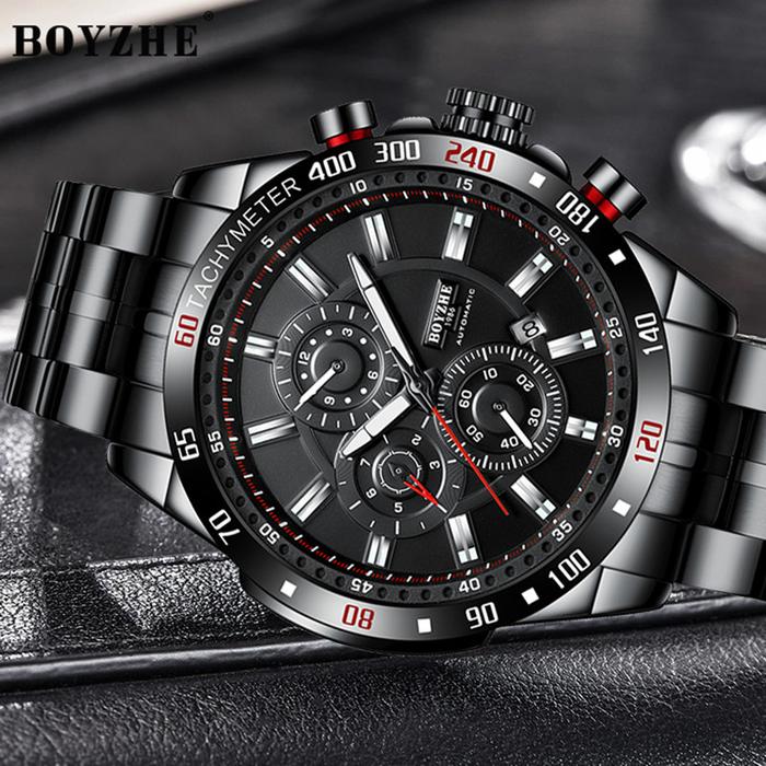 Boyzhe Men Sport Automatic Mechanical Wrist Watch 3 Bar Waterproof