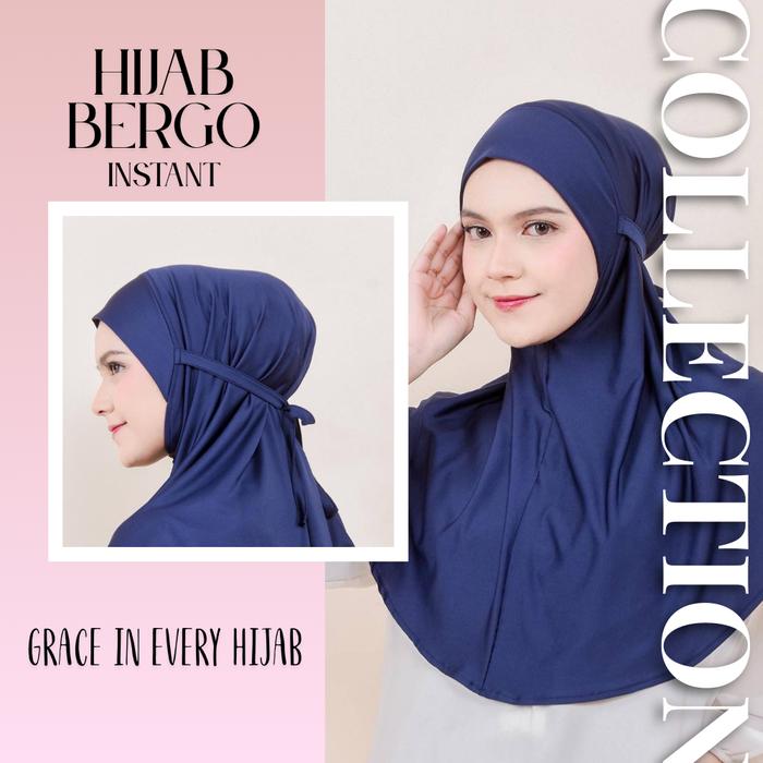 Hijab Kerudung Jilbab Bergo Instan Jersey Premium untuk Wanita Muslim All Size Motif Polos Kekinian 