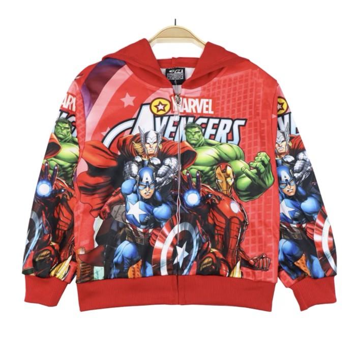 Jacket Hoddie Anak Laki-Laik Motif Superhero Avengers/Spiderman import