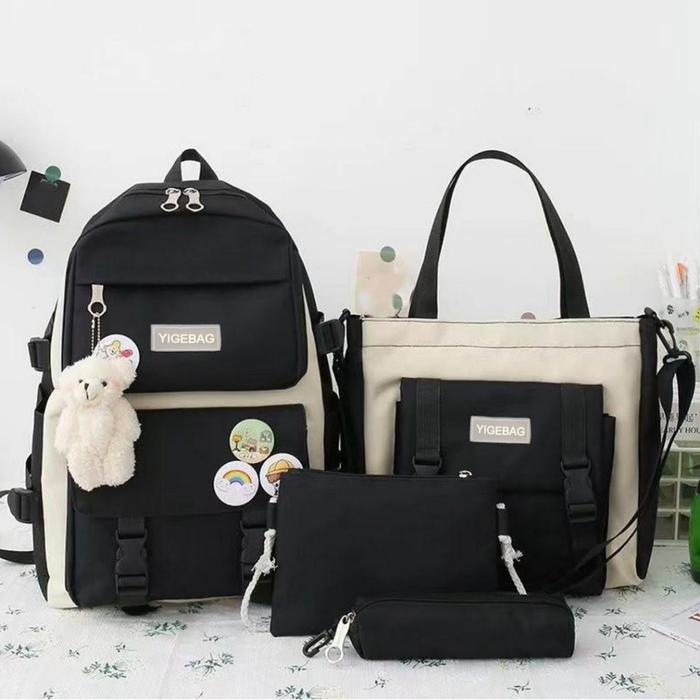 JK 989 TAS RANSEL SEKOLAH 4IN1 MULTIFUNGSI DAPAT GANTUNGAN BACKPACK TAS SEKOLAH AESTHETIC KOREA STYL