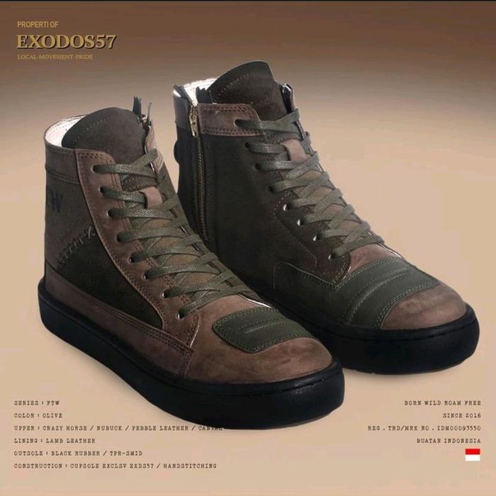 sepatu sneakers kulit Pria priya exodos57 - FTW OLIVE