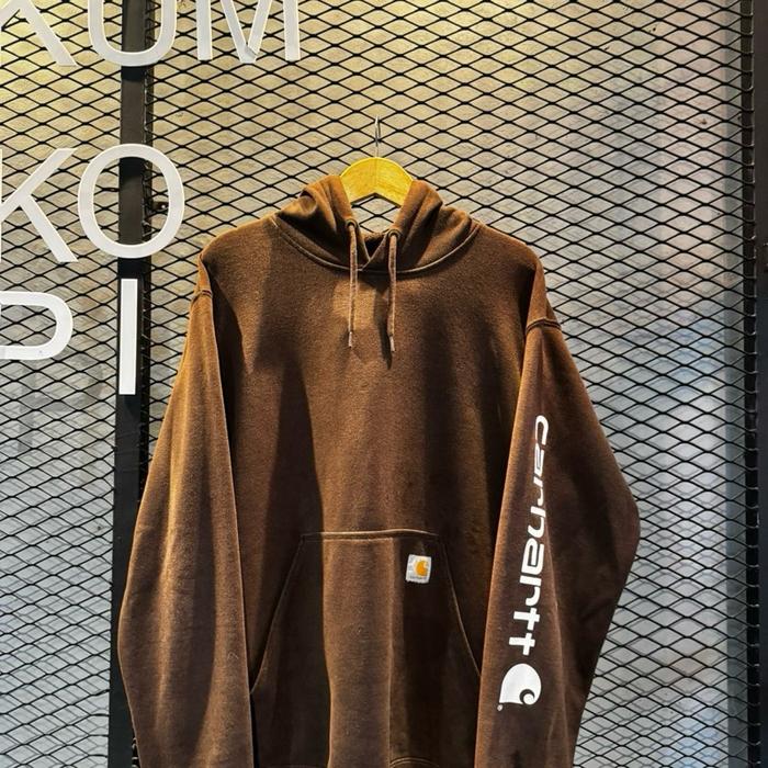 Hoddie carhartt brown spellout second original