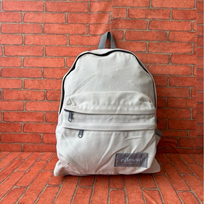 TAS RANSEL WANITA ELLESSE KANVAS SECOND BRANDED PUTIH KEABUAN