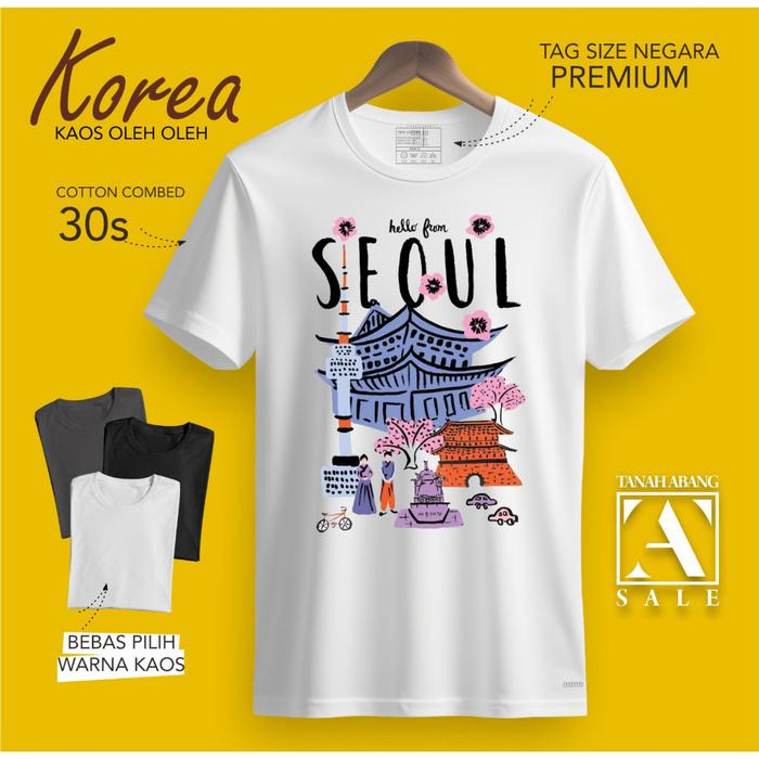 [COD]KAOS OLEH OLEH KOREA SEOUL SOUTH PAKAI TAG LABEL ASLI KOREA BAJU SOUVENIR PREMIUM GIFT