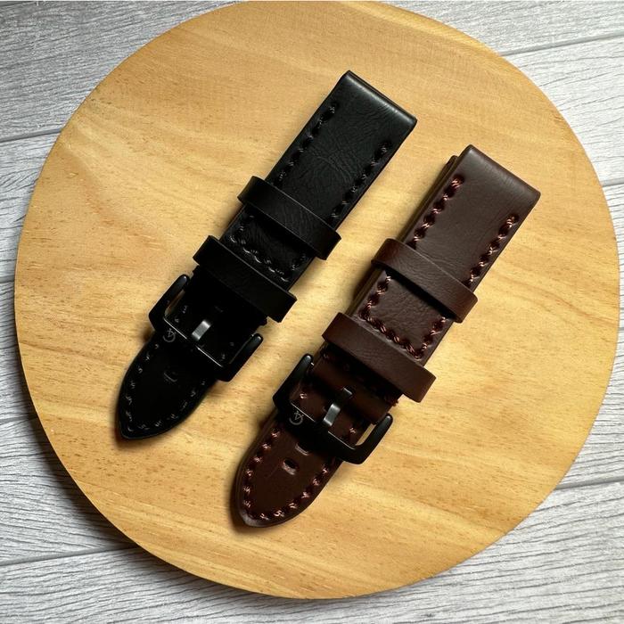 Tali Jam Kulit Sintetis Jahitan Benang Tebal, Strap Kulit Sintetis Jahitan Benang Tebal